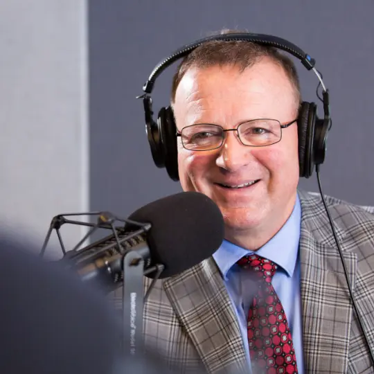 Steve behind the Mic